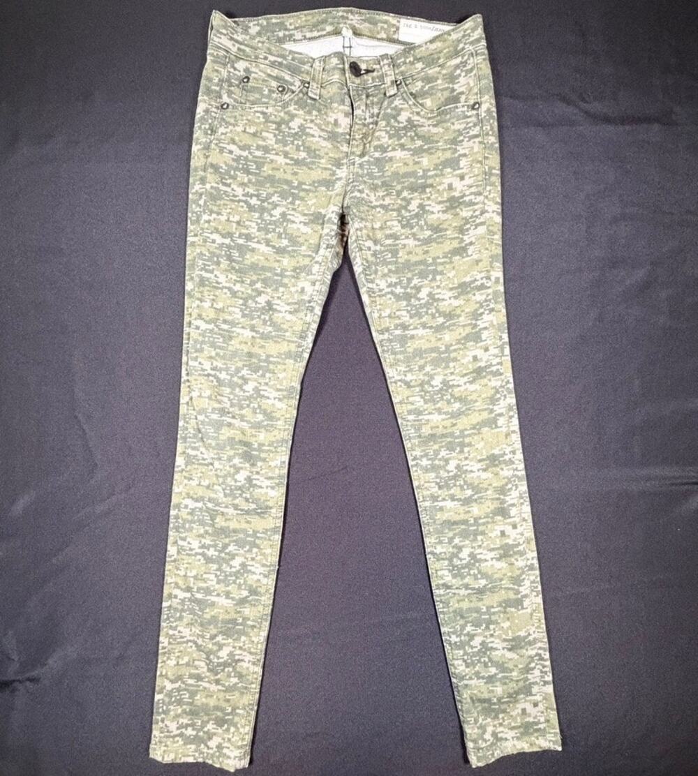 rag & bone/JEAN Skinny Jeans Digital Camo Green Low Rise Stretch Size 25